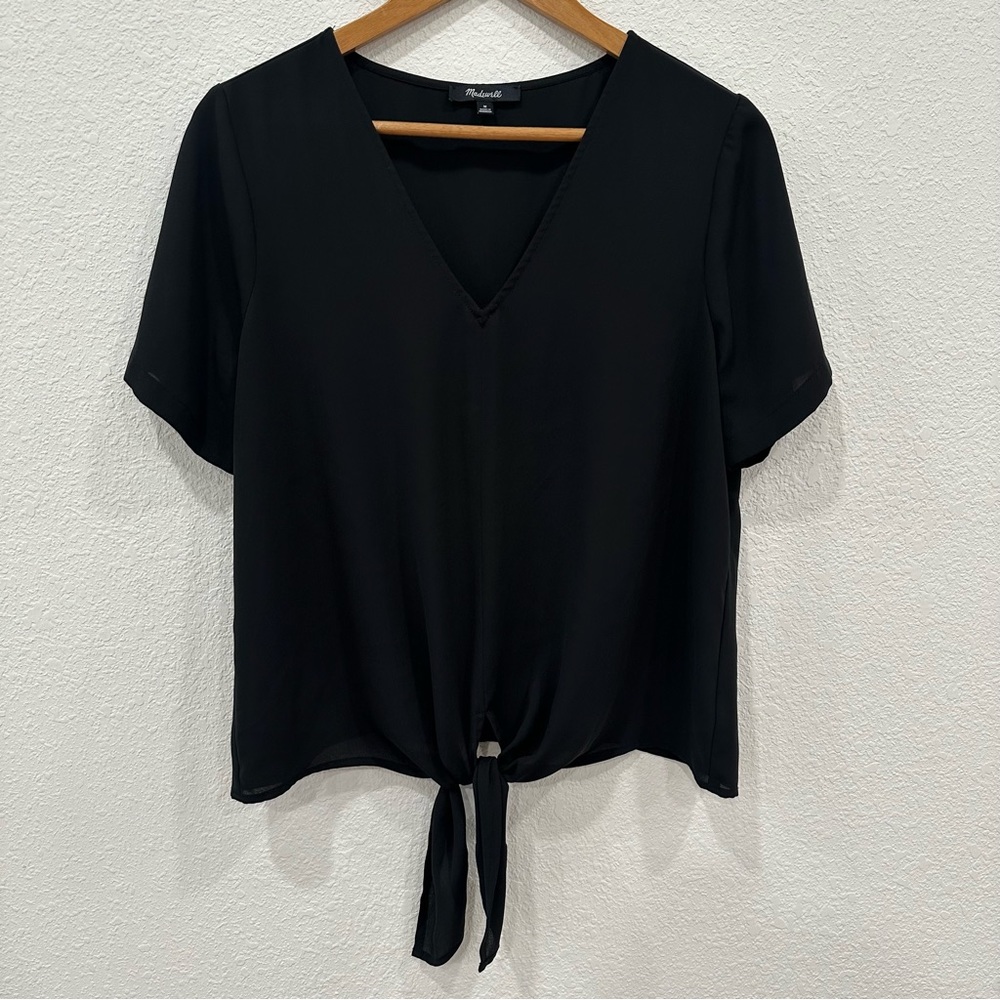Madewell black V Neck blouse SzM
